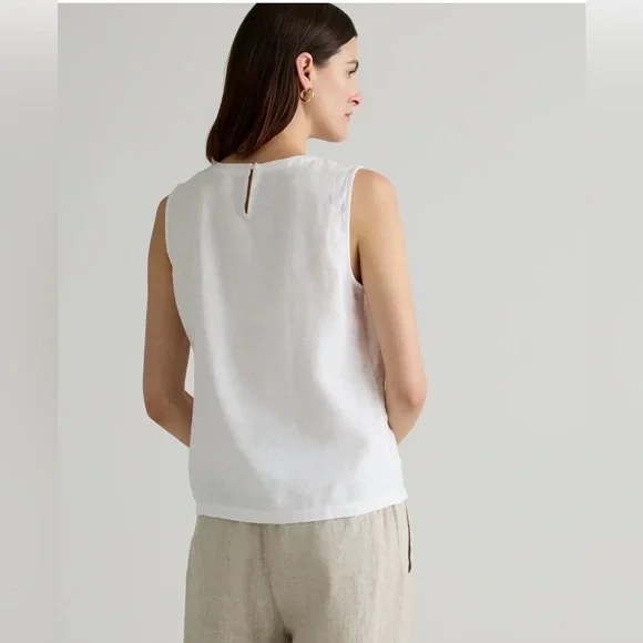 NWT Quince 100% European Linen Tank size M white - Picture 2 of 7